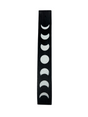 Long flat wood ash catcher black with white images of moon phase 
