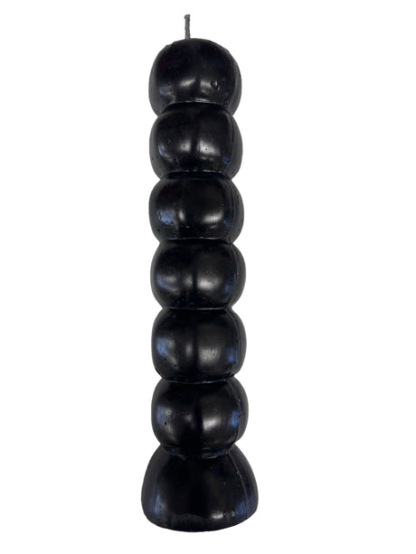 7 Day Black Knob Candle - & Day Knob Candle black has 7 rounded shapes connected to for the pillar candle in dark black 