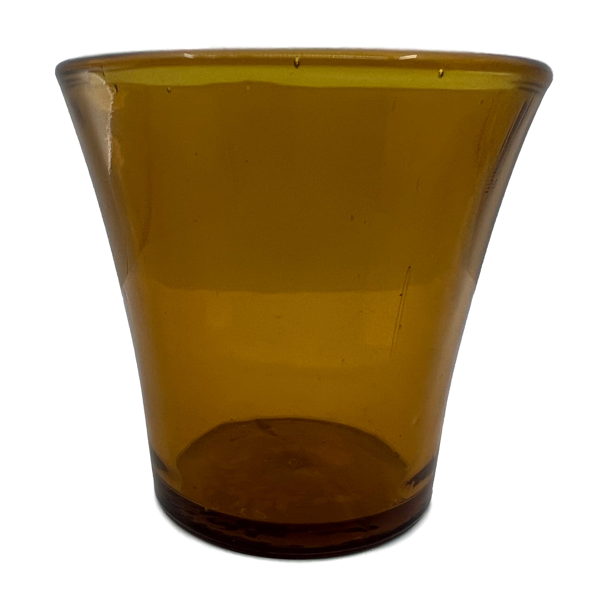 Votive holder with flared out top amber color 