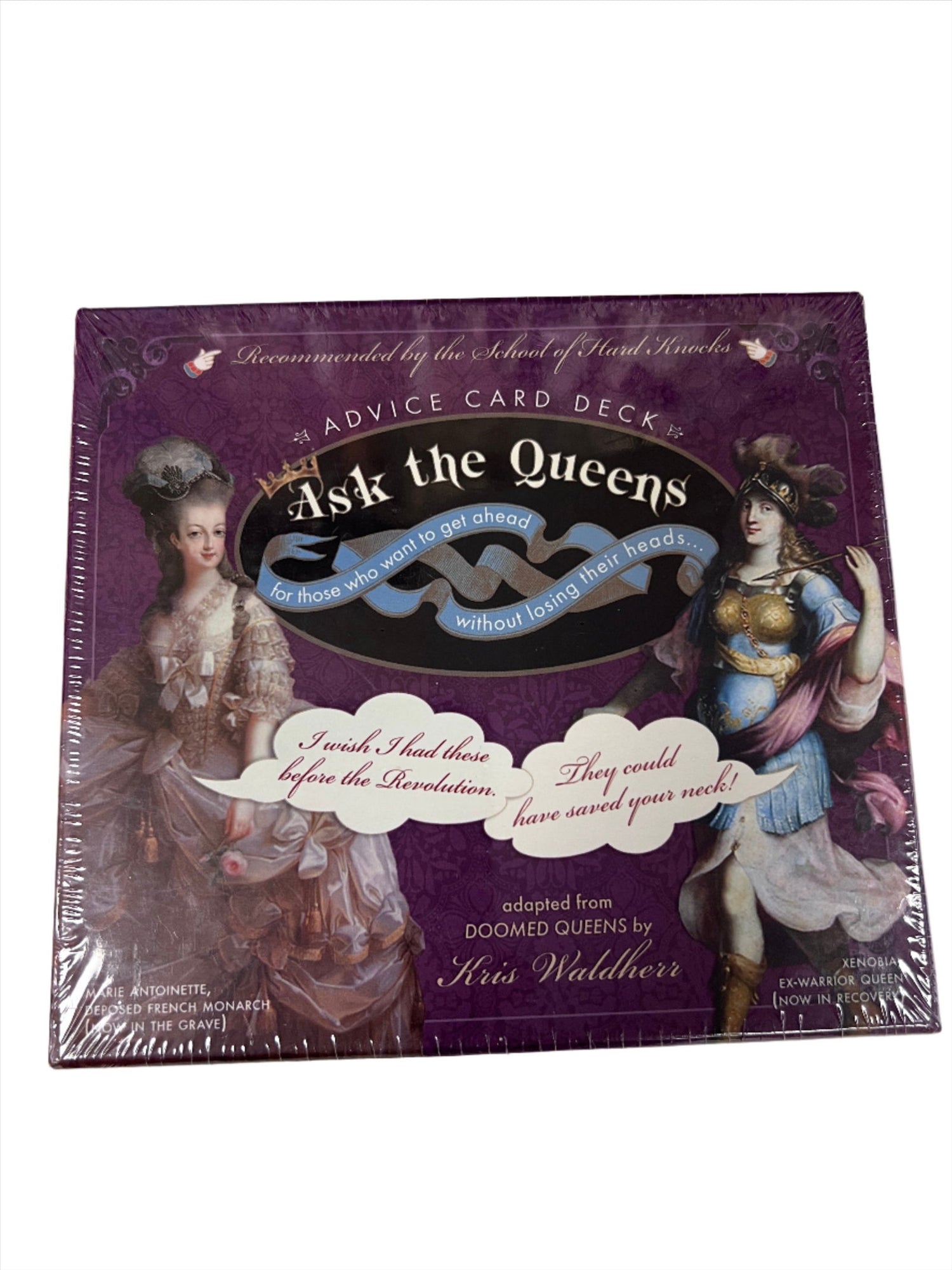 Ask the Queens Oracle - Ask the Queens in a dark purple box with images of queens on the front\