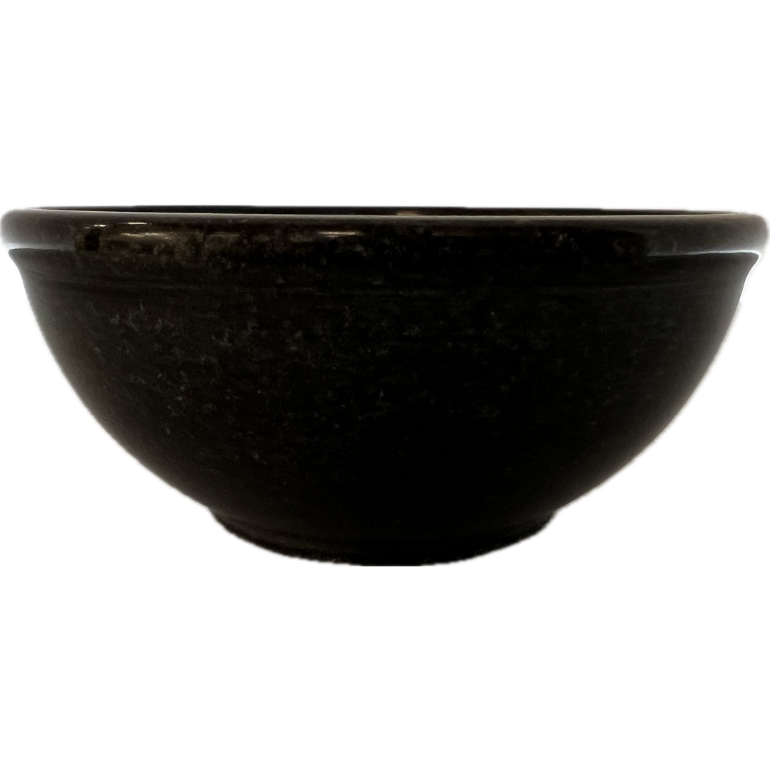 Black 4" Marble Smudge Pot - Black 4" Marble Smudge Pot side view