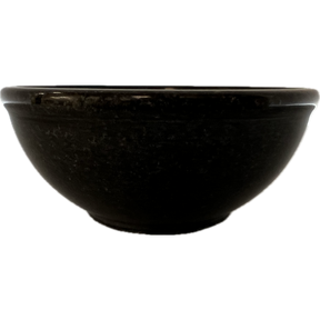 Black 4" Marble Smudge Pot - Black 4" Marble Smudge Pot side view