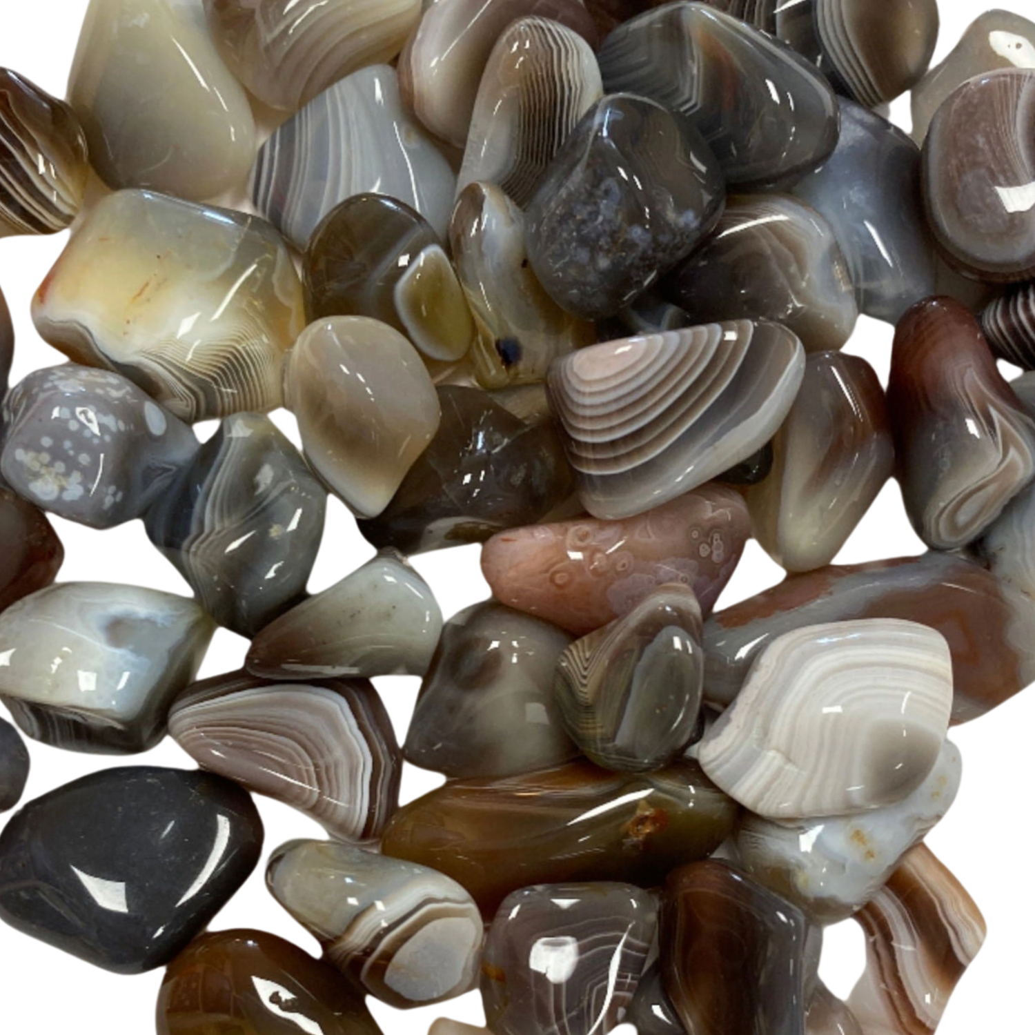 Botswana Gray Agate Tumbled - #original_alt_text#