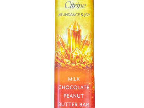 Orange yellow wrapped bar with wording 