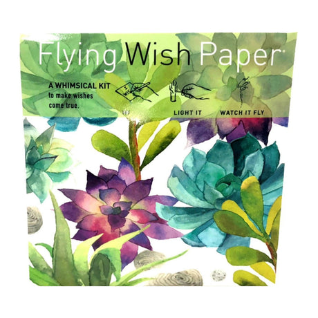 Flying Wish Paper kit with cactus garden illustration.