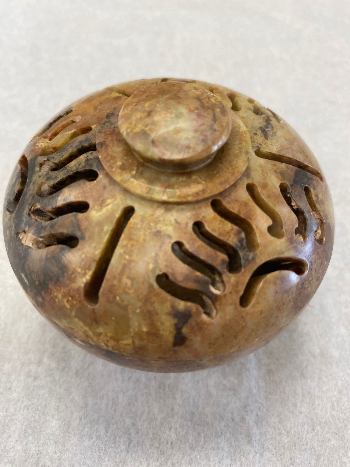 Carved Stone Dish Incense Burner - 