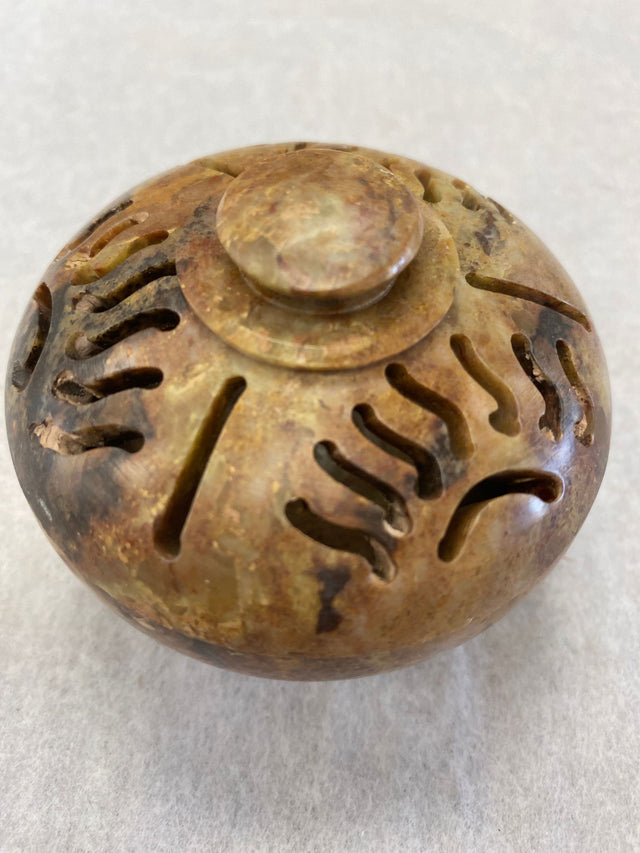 Carved Stone Dish Incense Burner - 