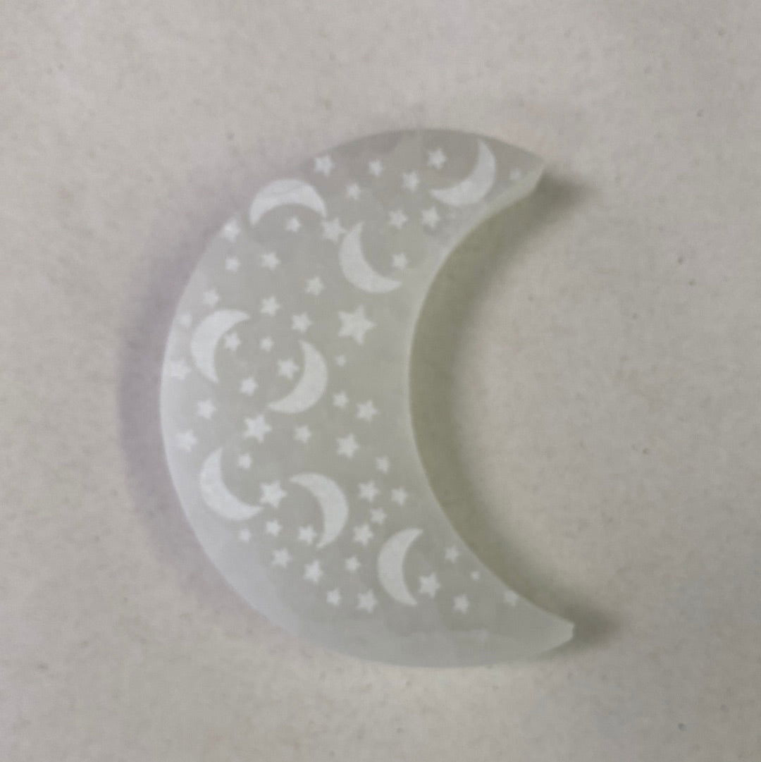 Celestial Selenite Moon - 