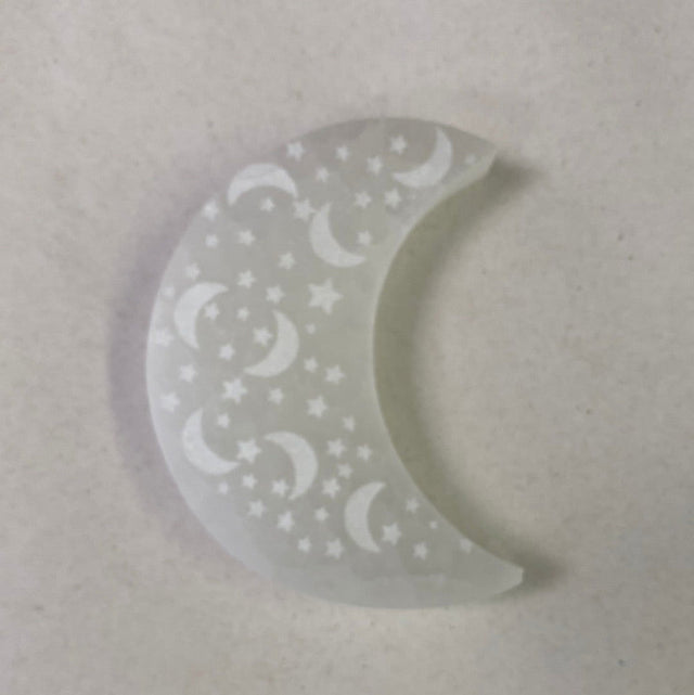 Celestial Selenite Moon - 