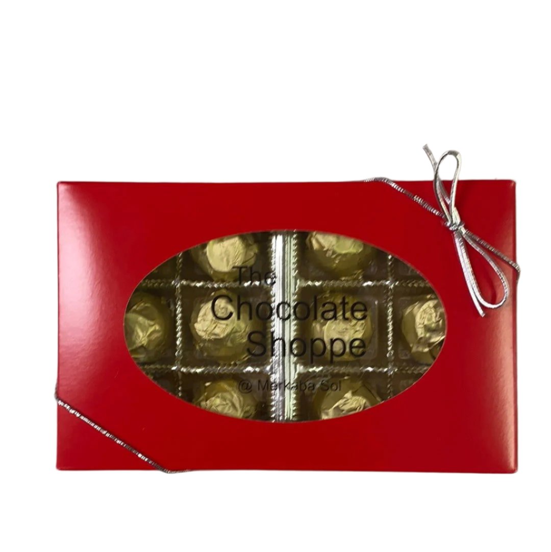 Cherry Cordial Dark Chocolate sm - red box with transparent window 
