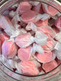 Cinnamon Salt Water Taffy - Pinkish red candy piece wrapped in wax paper 