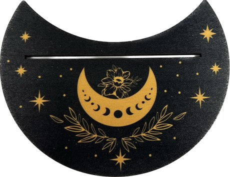 Crescent Moon Tarot Card Stand with Moon Phase in Moon - 