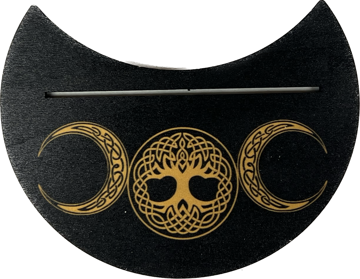 Crescent Moon Tarot Card Stand with Triple Moon & Tree of Life - 