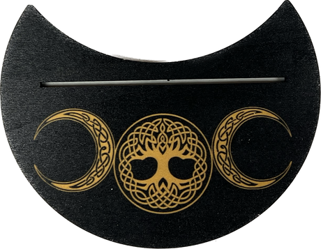 Crescent Moon Tarot Card Stand with Triple Moon & Tree of Life - 