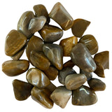 Tumbled Crop Circle Jasper stones with a smooth, polished finish and a variety of brown, white, and gray patterns.