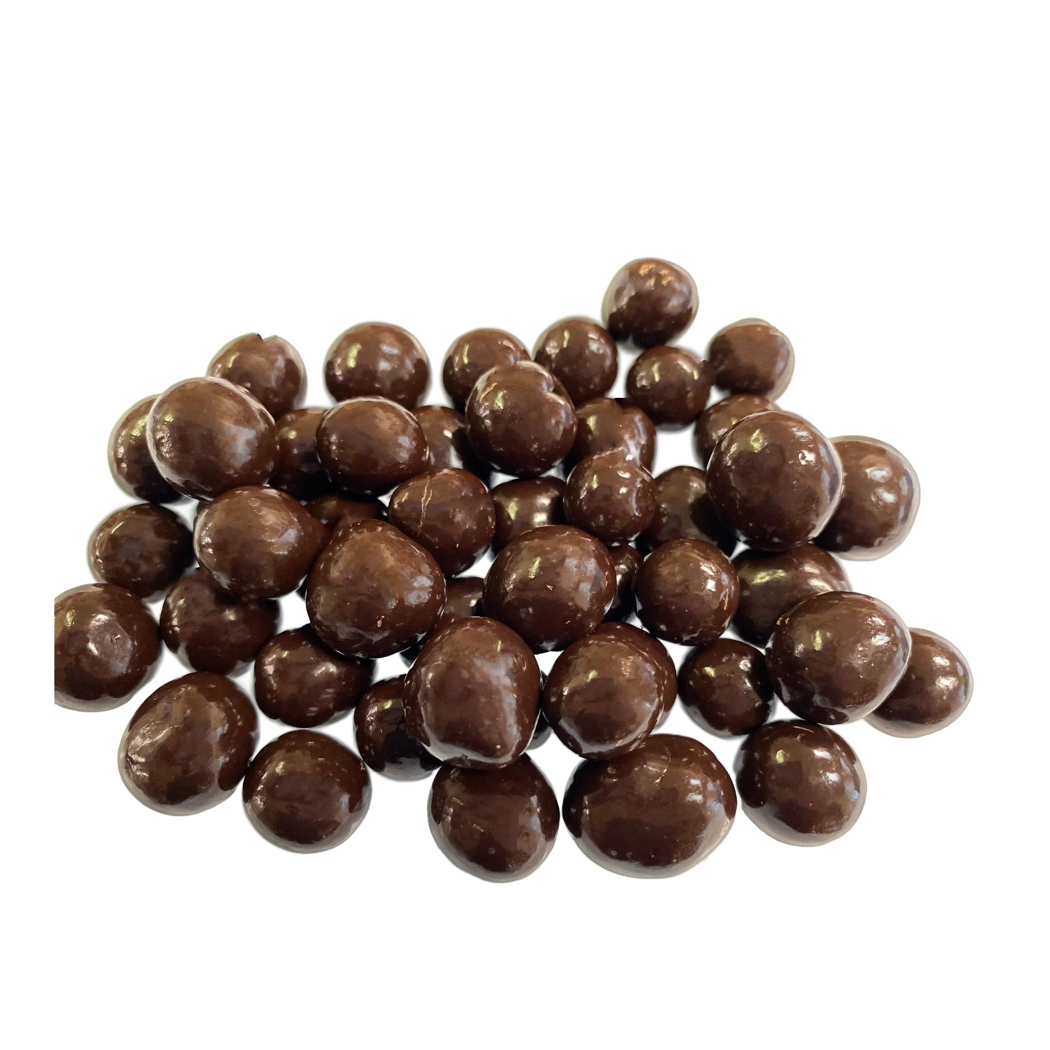 Small round berry shaped dark chocolate pieces 