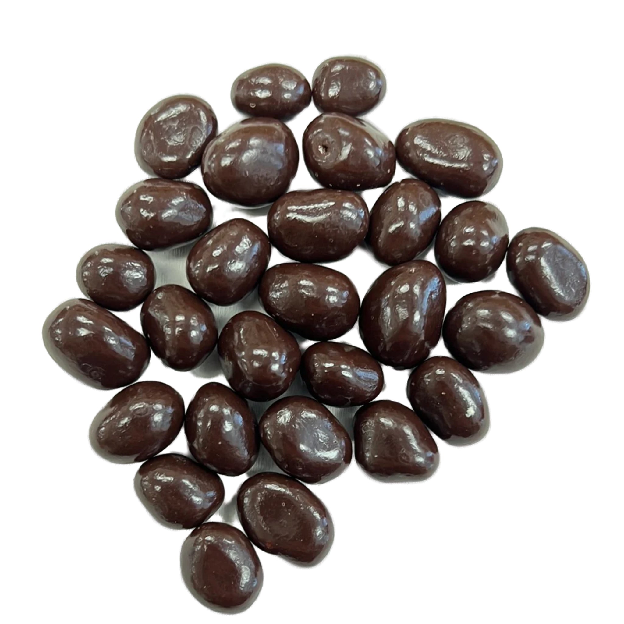 Small pistachio size bites covered in dark chocolate 