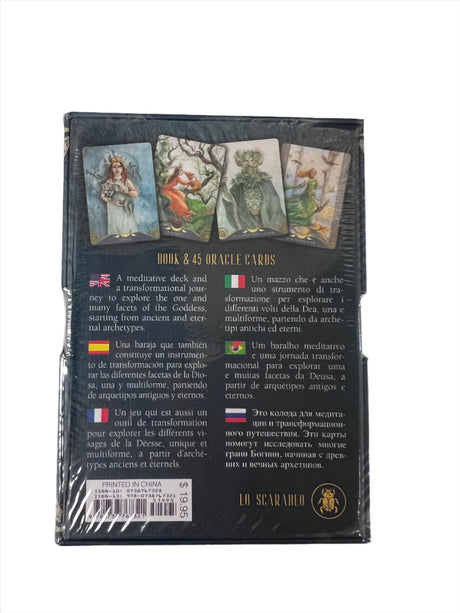 De La Nuit Oracle - back pot box has images of cards with descriptions in multiple languages 
