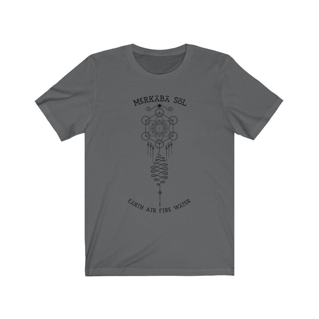 Earth Air Wind Fire Short Sleeve Tee - Earth Air Wind Fire. Bring inspiration and empowerment to your wardrobe with this earth air wind fire t-shirt in asphalt color or give it as a fun gift. From merkabasolshop.com