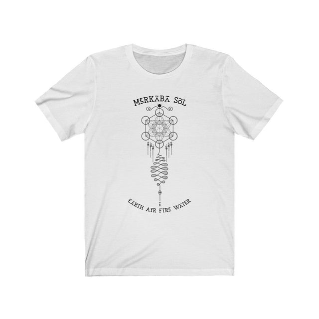 Earth Air Wind Fire Short Sleeve Tee - Earth Air Wind Fire. Bring inspiration and empowerment to your wardrobe with this earth air wind fire t-shirt in white color or give it as a fun gift. From merkabasolshop.com