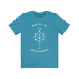 Enlightenment Merkaba Sol Short Sleeve Tee - Merkaba Sol Enlightenment. Bring inspiration and empowerment to your wardrobe with this enlightenment t-shirt in aqua color or give it as a fun gift. From merkabasolshop.com