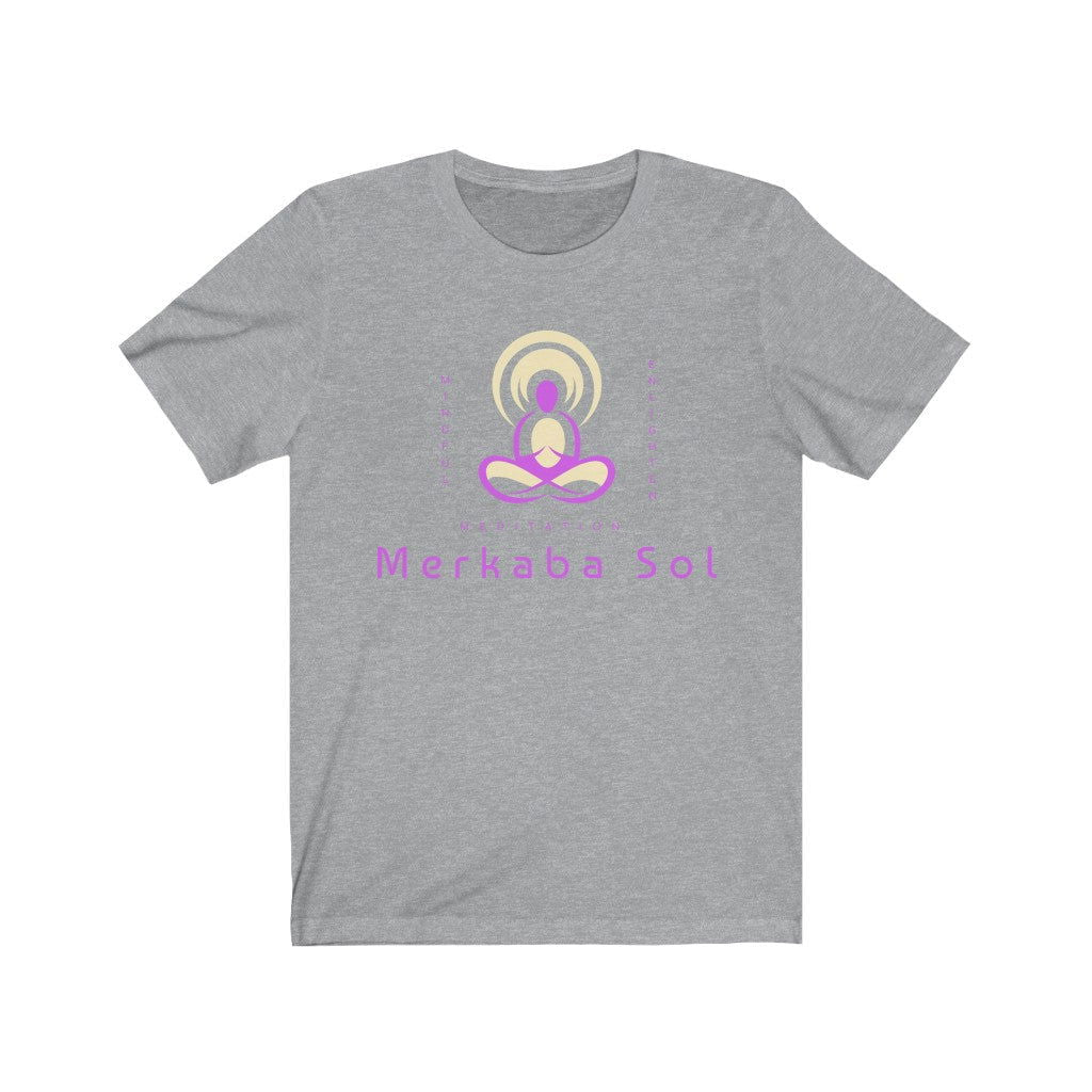Enlightenment Short Sleeve Tee - Mind, enlightenment, meditation. Bring inspiration and empowerment to your wardrobe with this Enlightenment t-shirt in athletic heather color or give it as a fun gift. From merkabasolshop.com
