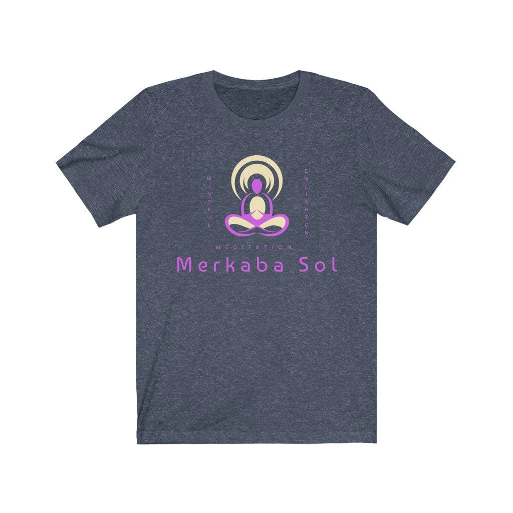 Enlightenment Short Sleeve Tee - Mind, enlightenment, meditation. Bring inspiration and empowerment to your wardrobe with this Enlightenment t-shirt in navy color or give it as a fun gift. From merkabasolshop.com
