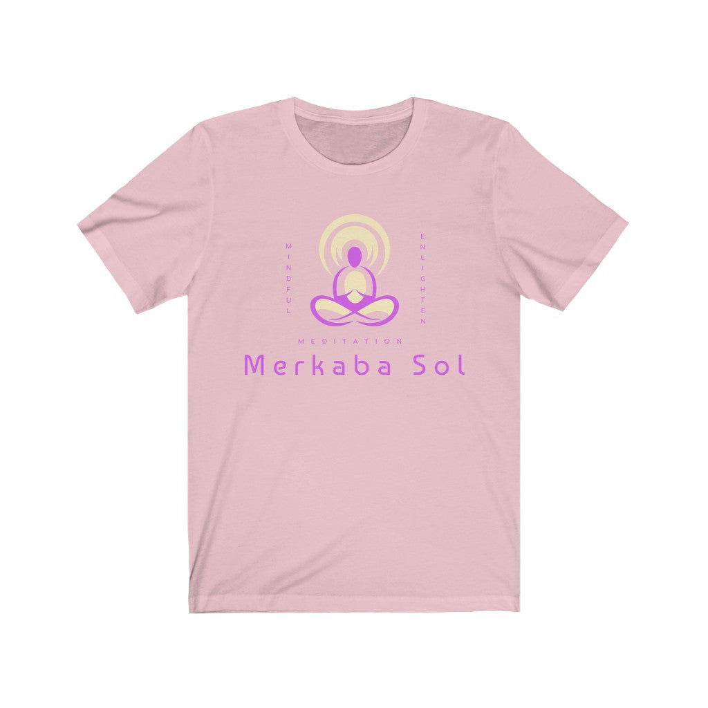 Enlightenment Short Sleeve Tee - Mind, enlightenment, meditation. Bring inspiration and empowerment to your wardrobe with this Enlightenment t-shirt in pink color or give it as a fun gift. From merkabasolshop.com
