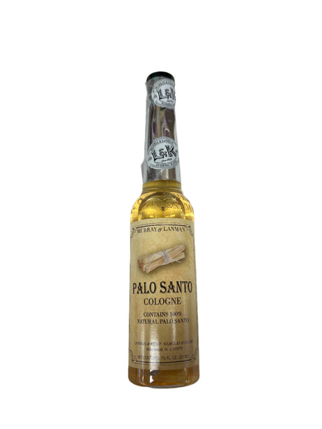Bottle with label describing Palo Santo 