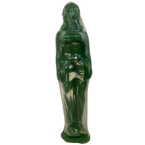 Green candle in female figure shape
