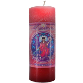 Red candle with "MANDALA" and "FORGIVENESS" labels.