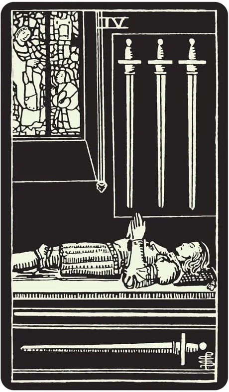 Glow in the Dark Tarot Deck - 4 of Swords