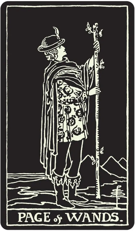Glow in the Dark Tarot Deck - Page of Wands