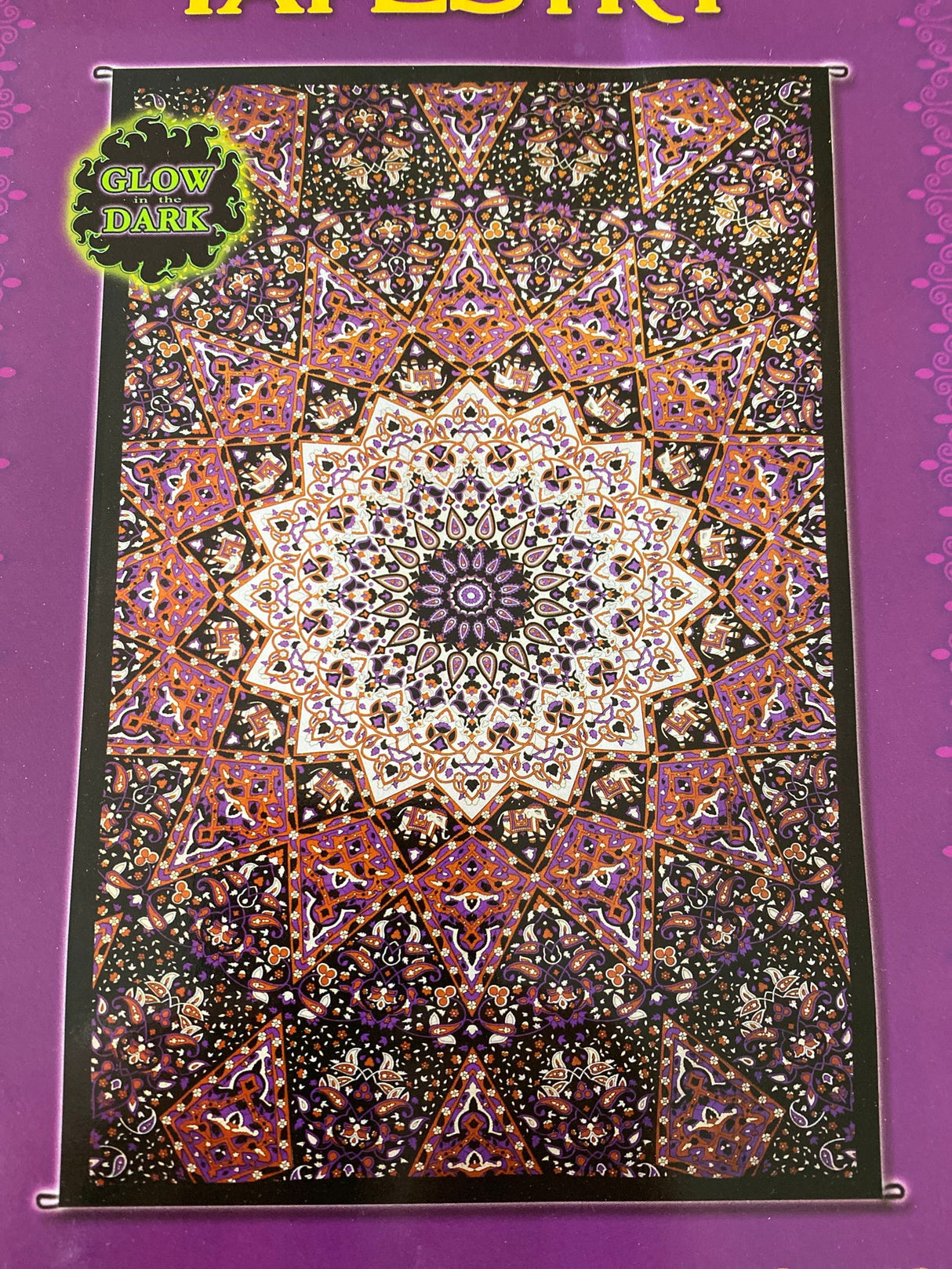 Glow Star Purple Tapestry - 