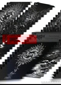 Goetia: Tarot in Darkness - Black box with silver writing, 3 cards surrounding box