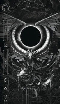 Goetia: Tarot in Darkness - Black card picture of silver eagle 