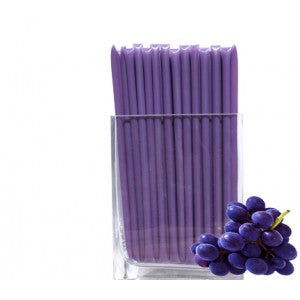 Grape Honey Straw - Grape Honey Straw.  A clear, plastic straw heat sealed at each end holding a purple, grape honey syrup within. 