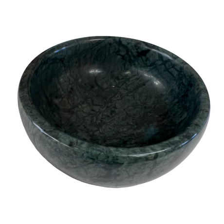 Green 4" Marble Smudge Pot - Green stone bowl
