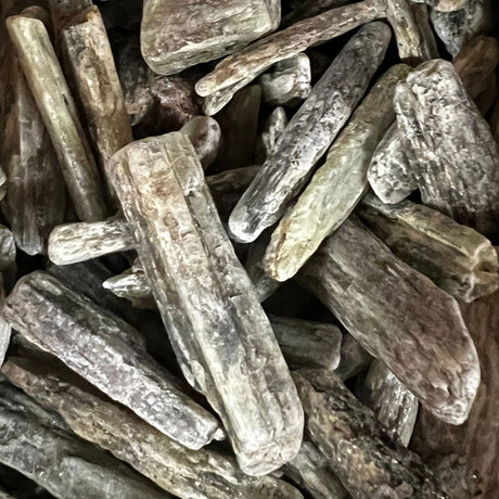 Green Kyanite Raw sm - Small green rectangle raw stone 
