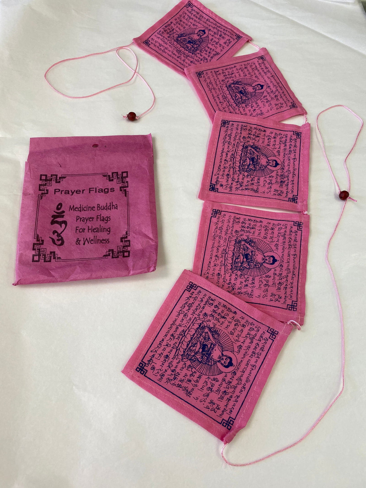 Healing & Wellness Pink Prayer Flag - 