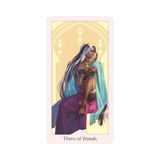 Heavenly Bloom Tarot - Heavenly Bloom Tarot Card - Three of Wands