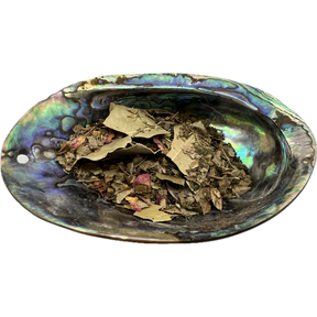 House Blessing Herb Mix Bag - Dried mixed herbs named House Blessing Herb Mix placed on a colorful shell bowl