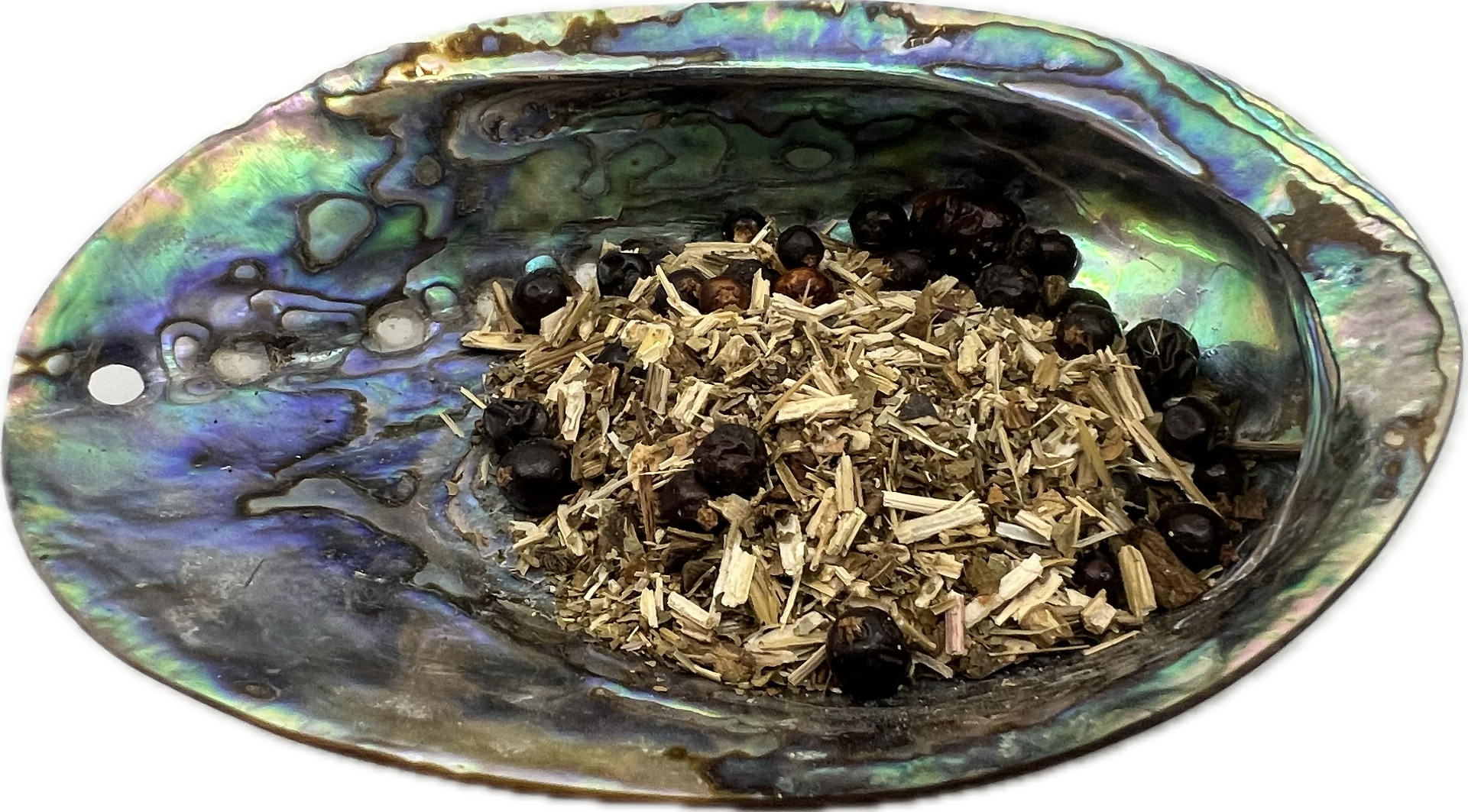 dried herbs in s shell bowl 