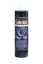 Black piller candle  with writing 