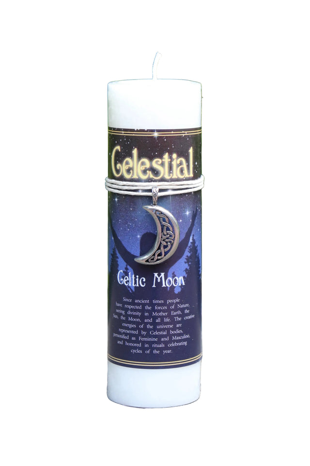 White pillar candle with writing 
