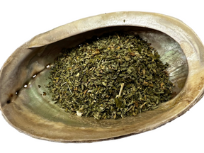 green herbal mix of catnip 