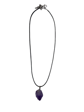 Black cored purple natural point crystal 