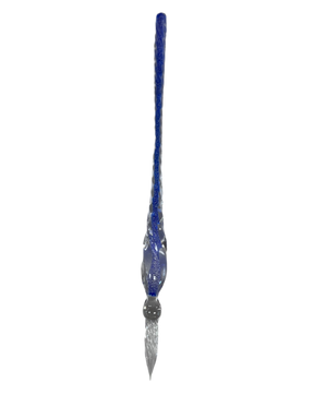 Thin glass pen with a violet core 