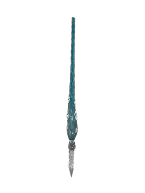 Glass pen with aqua blue core 
