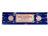 Blue incense box with nag champa label 